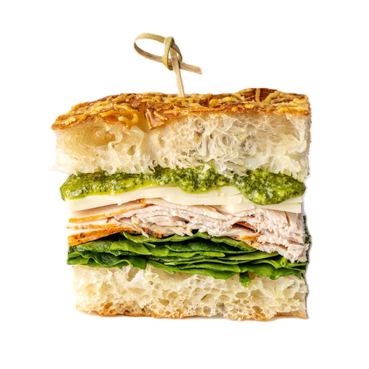 Turkey, Pesto, Arugula & Tomato Sandwich