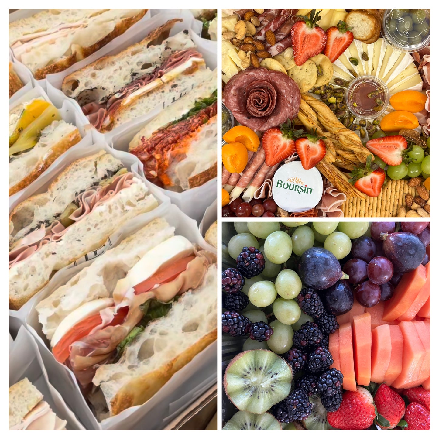Labour Day Combo - sandwiches, charcuterie board, and fruit platter
